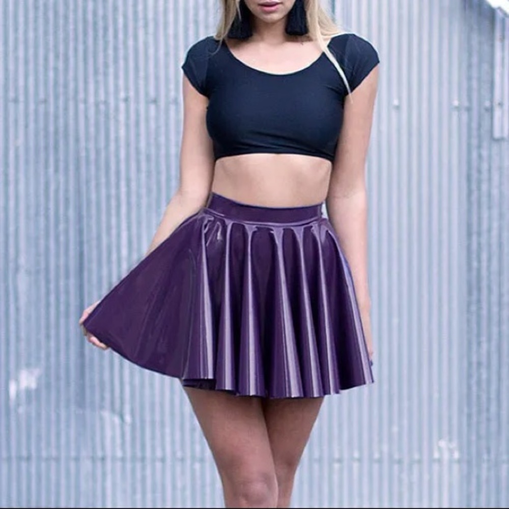 Blackmilk - Cyber Grape Cheerleader Skirt - OBO